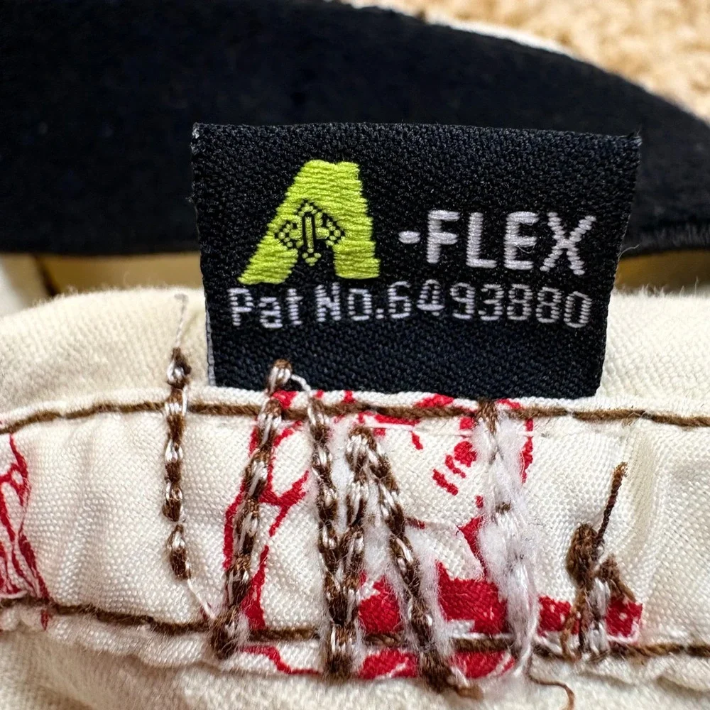 True‎ Religion Buddha Y2K Cream Hip Hop Contrast Stitch A-Flex Distressed Hat OS